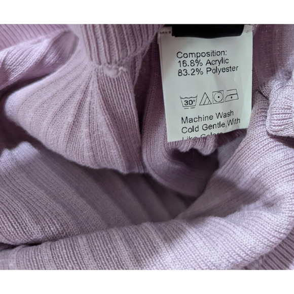 DAZY sz L Midi Skirt ribbed sweater knit stretchy elastic waist lavender 4378 - Picture 5 of 5